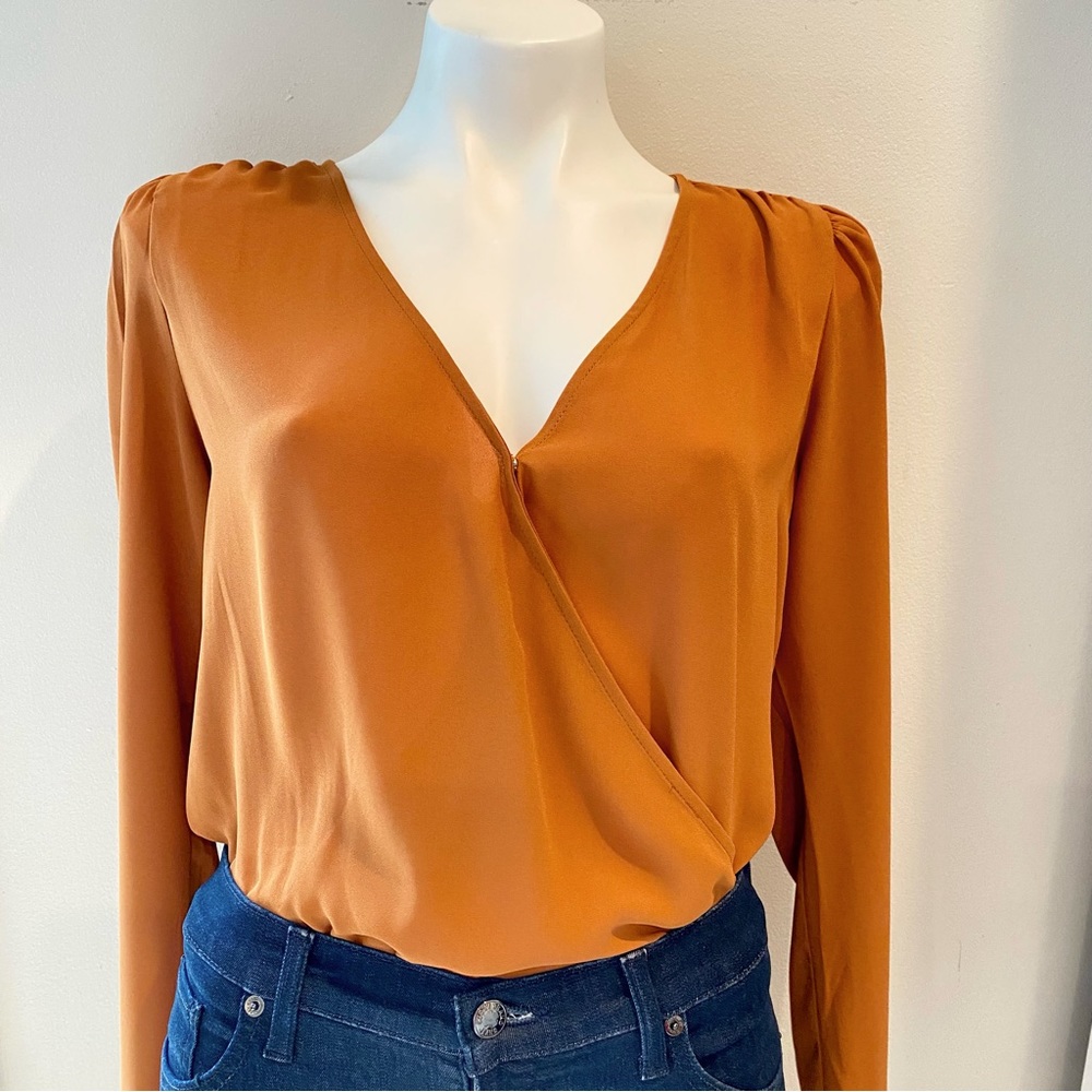 Lush Nordstrom Longsleeve Bodysuit Blouse Pumpkin Spice
